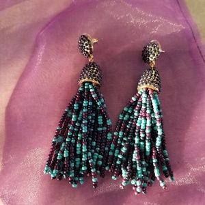 FUN AQUA N PURPLE EARRINGS!